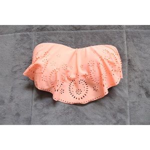 Peach strapless swimsuit top